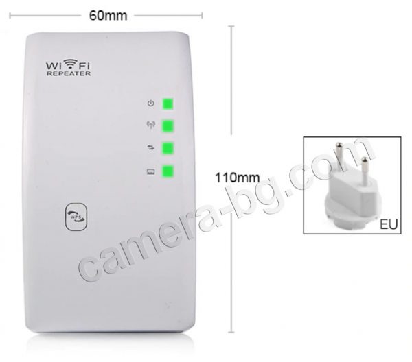 WiFi повторител, точка за достъп, усилвател на WiFi сигнал от безжични мрежи 802.11b/g/n, рутер 2.4GHz, 300Mbps
